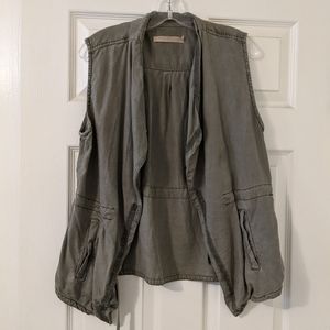 Max Jeans Olive green Drape Front Tencel Vest